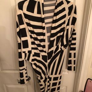 Long Asymmetrical Dress Black and Tan